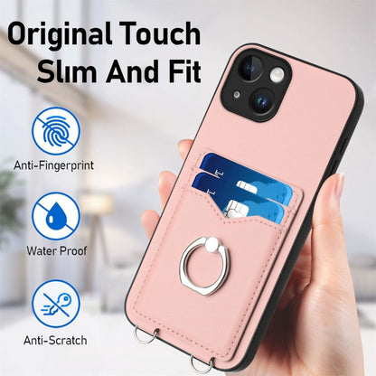 R20 Crossbody Rope Ring Card Holder Phone Case, For iPhone 13 mini, For iPhone 12, For iPhone 12 Pro Max, For iPhone 12 Pro