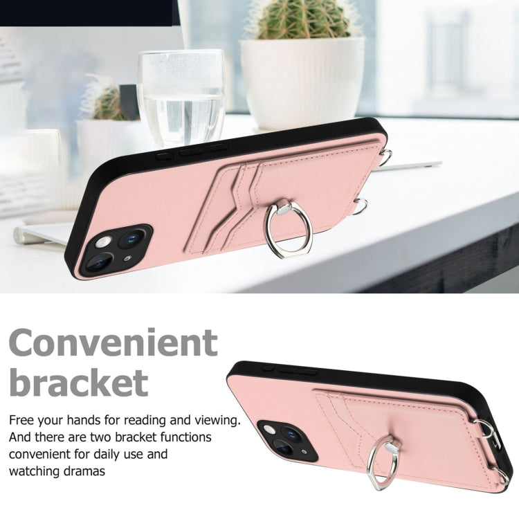 R20 Crossbody Rope Ring Card Holder Phone Case, For iPhone 13 mini, For iPhone 12, For iPhone 12 Pro Max, For iPhone 12 Pro