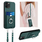 R20 Crossbody Rope Ring Card Holder Phone Case, For iPhone 13 mini, For iPhone 12, For iPhone 12 Pro Max, For iPhone 12 Pro