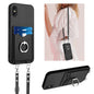 R20 Crossbody Rope Ring Card Holder Phone Case, For iPhone XS / X, For iPhone XR, For iPhone XS Max, For iPhone 8 Plus / 7 Plus