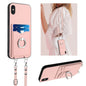 R20 Crossbody Rope Ring Card Holder Phone Case, For iPhone XS / X, For iPhone XR, For iPhone XS Max, For iPhone 8 Plus / 7 Plus