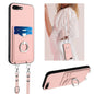 R20 Crossbody Rope Ring Card Holder Phone Case, For iPhone XS / X, For iPhone XR, For iPhone XS Max, For iPhone 8 Plus / 7 Plus