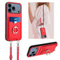 R20 Crossbody Rope Ring Card Holder Phone Case, For iPhone 18 Pro / 17 Pro, For iPhone 18 Pro Max / 17 Pro Max, For iPhone 17, For iPhone Air
