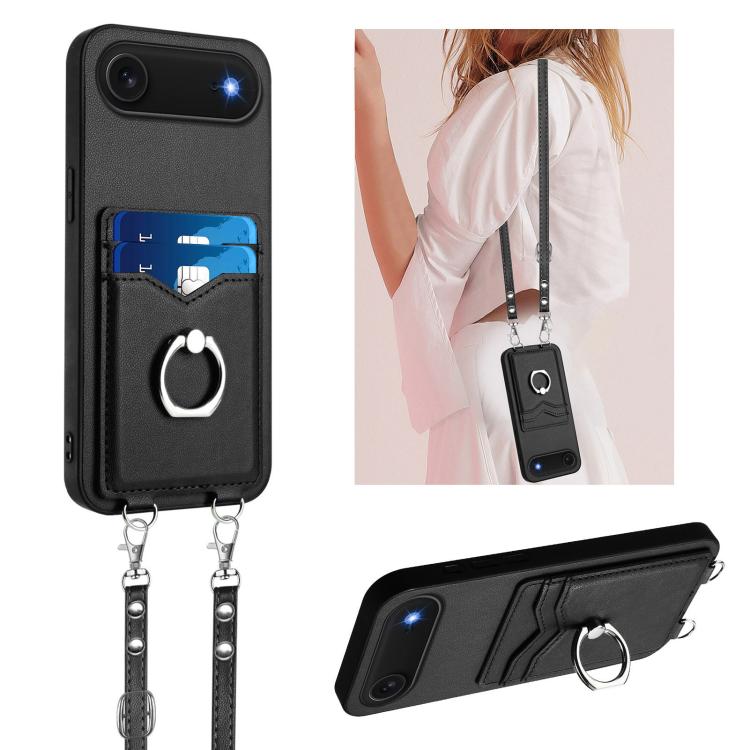 R20 Crossbody Rope Ring Card Holder Phone Case, For iPhone 17 Pro Max, For iPhone 17 Pro, For iPhone 17, For iPhone Air