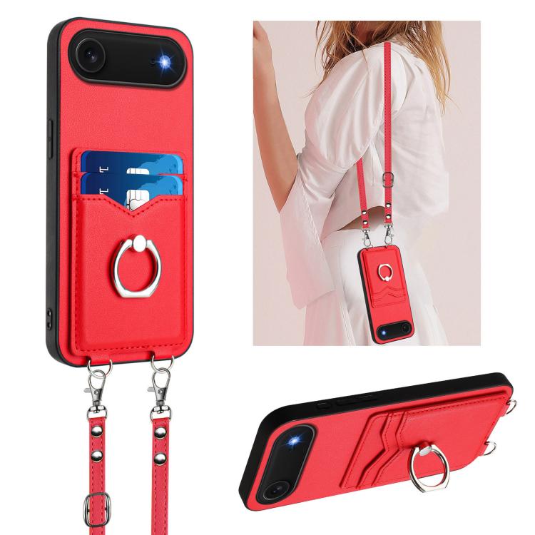 R20 Crossbody Rope Ring Card Holder Phone Case, For iPhone 17 Pro Max, For iPhone 17 Pro, For iPhone 17, For iPhone Air