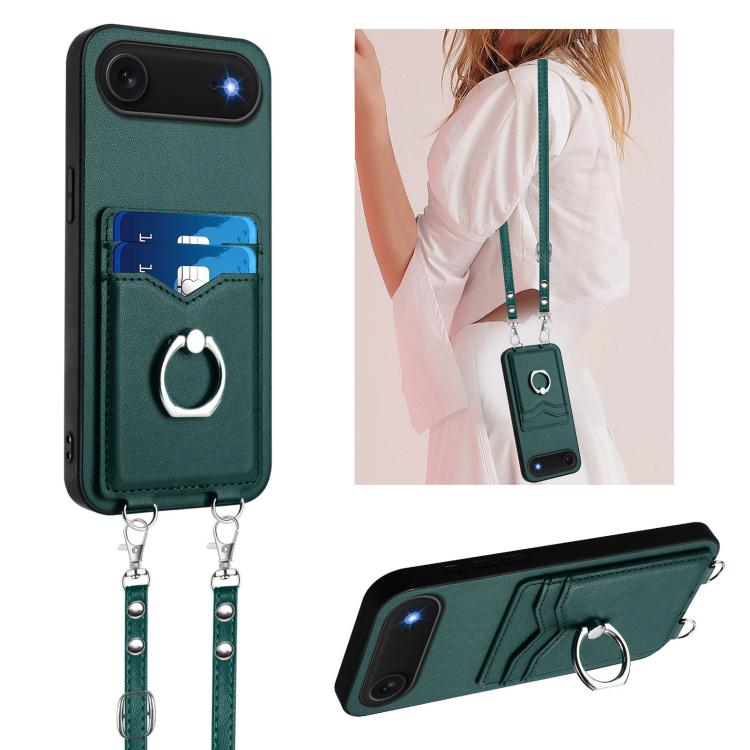 R20 Crossbody Rope Ring Card Holder Phone Case, For iPhone 17 Pro Max, For iPhone 17 Pro, For iPhone 17, For iPhone Air