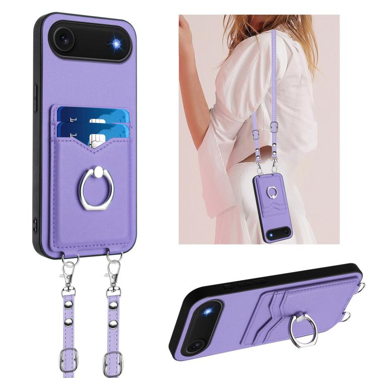 R20 Crossbody Rope Ring Card Holder Phone Case, For iPhone 17 Pro Max, For iPhone 17 Pro, For iPhone 17, For iPhone Air