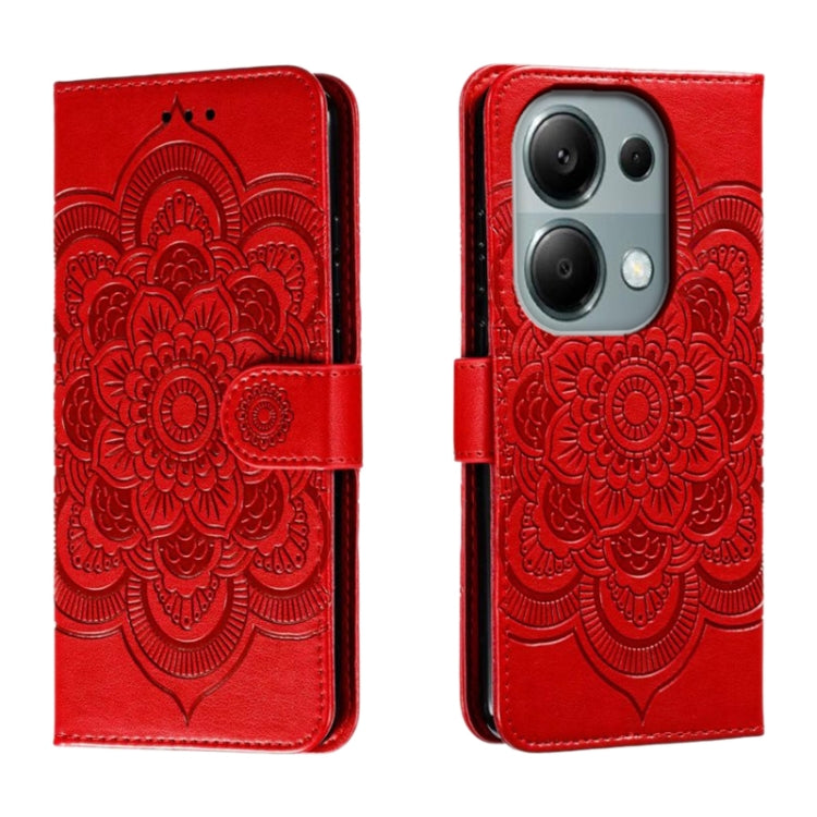 Sun Mandala Embossing Pattern Phone Leather Case, Series 2