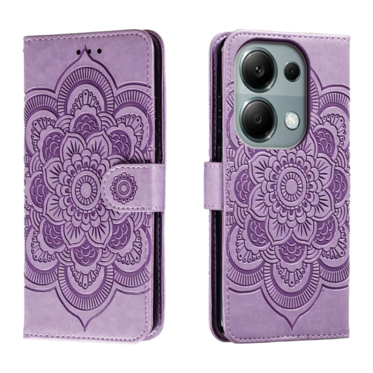 Sun Mandala Embossing Pattern Phone Leather Case, Series 2