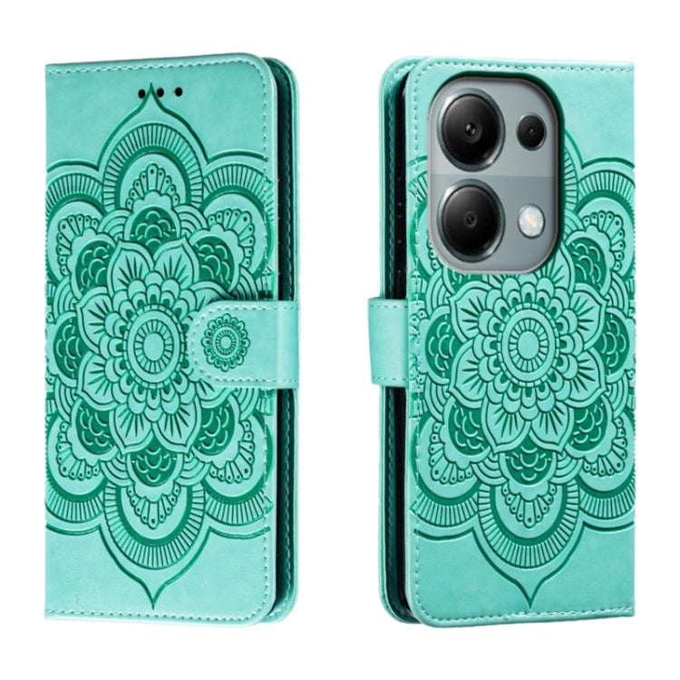 Sun Mandala Embossing Pattern Phone Leather Case, Series 2