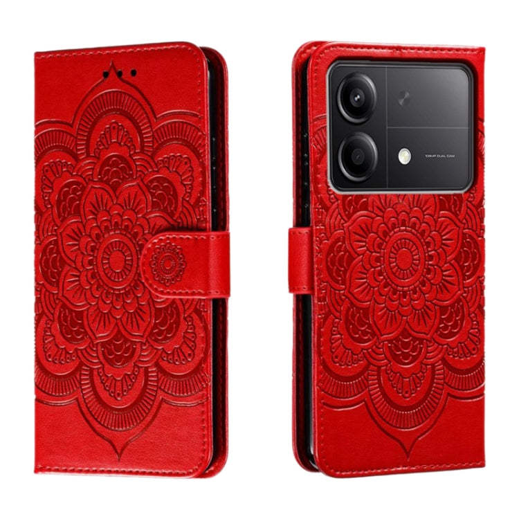 Sun Mandala Embossing Pattern Phone Leather Case, Series 2