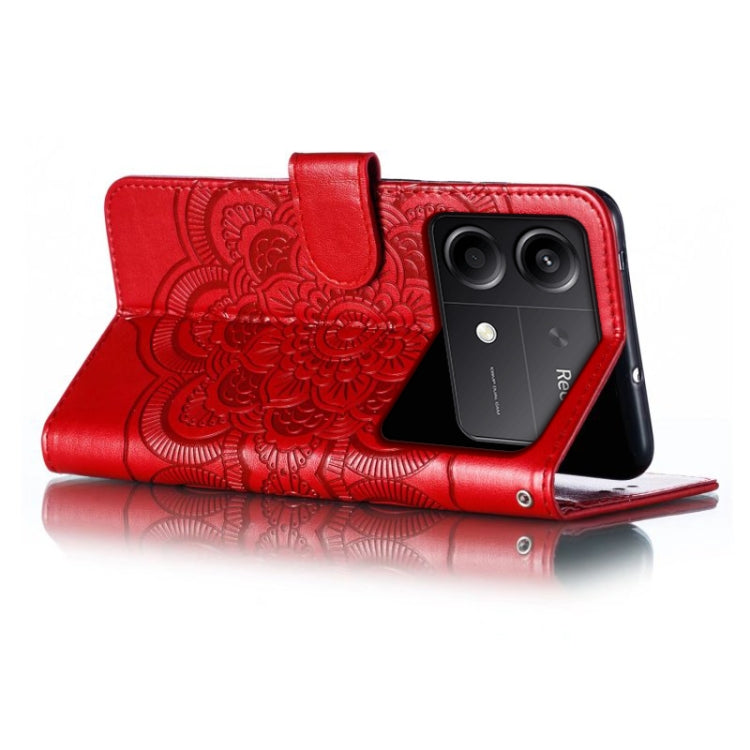 Sun Mandala Embossing Pattern Phone Leather Case, For Xiaomi Redmi Note 13R Pro, For Xiaomi Redmi K70