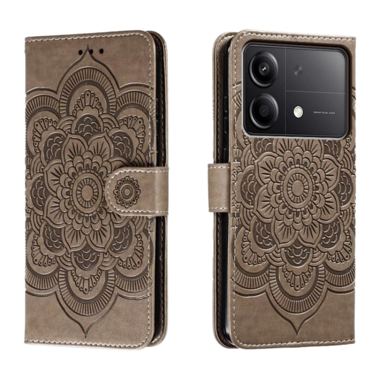 Sun Mandala Embossing Pattern Phone Leather Case, Series 2