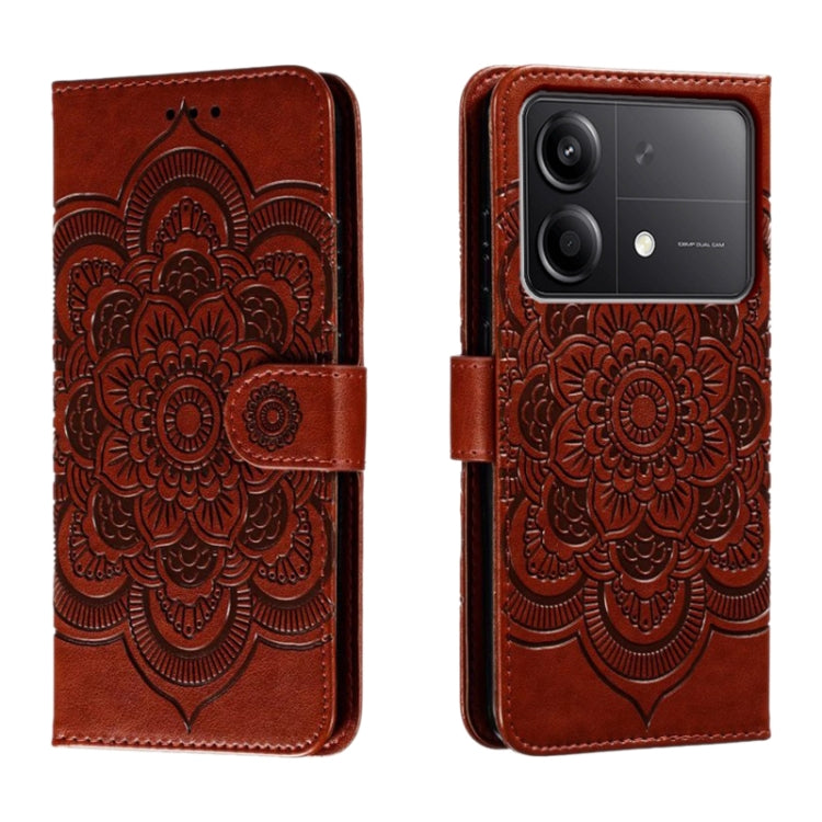 Sun Mandala Embossing Pattern Phone Leather Case, Series 2