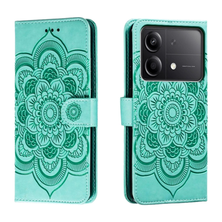 Sun Mandala Embossing Pattern Phone Leather Case, Series 2