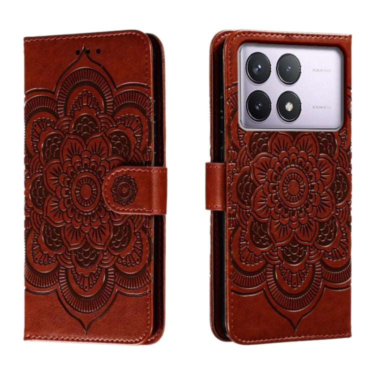 Sun Mandala Embossing Pattern Phone Leather Case, Series 2