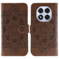 Sun Mandala Embossing Pattern Phone Leather Case