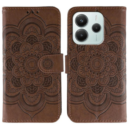 Sun Mandala Embossing Pattern Phone Leather Case