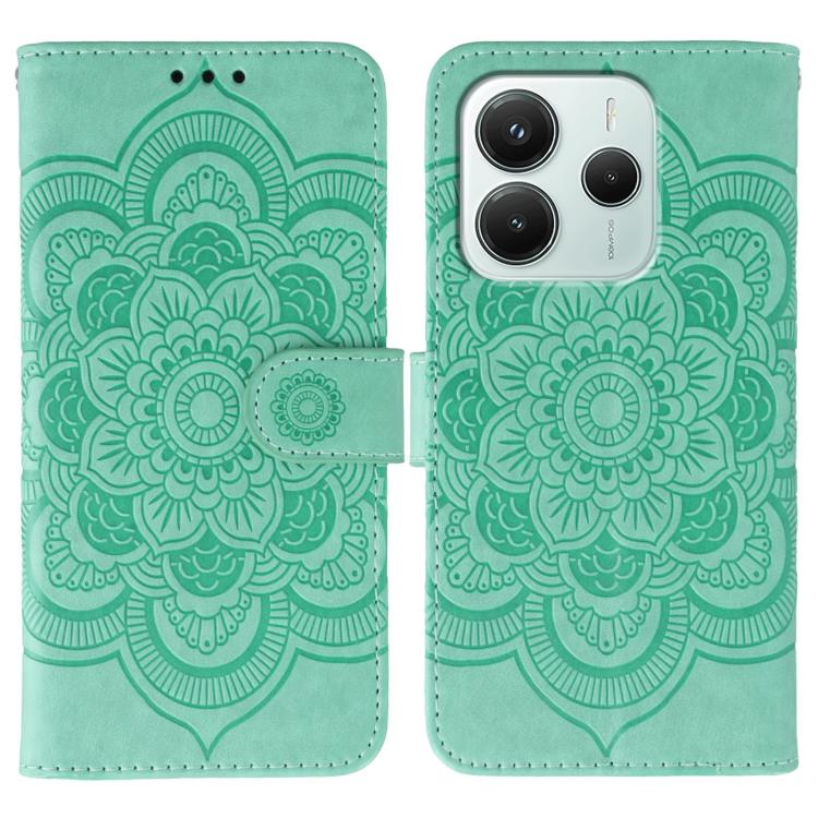 Sun Mandala Embossing Pattern Phone Leather Case
