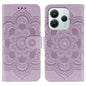 Sun Mandala Embossing Pattern Phone Leather Case