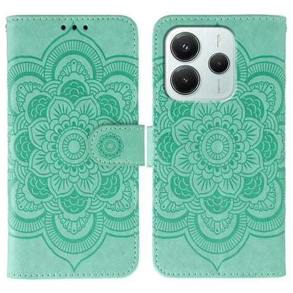 Sun Mandala Embossing Pattern Phone Leather Case