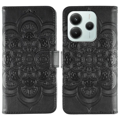 Sun Mandala Embossing Pattern Phone Leather Case