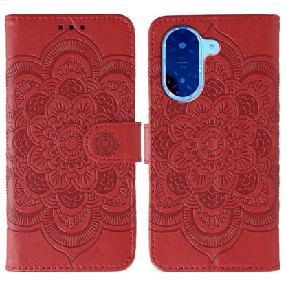Sun Mandala Embossing Pattern Phone Leather Case
