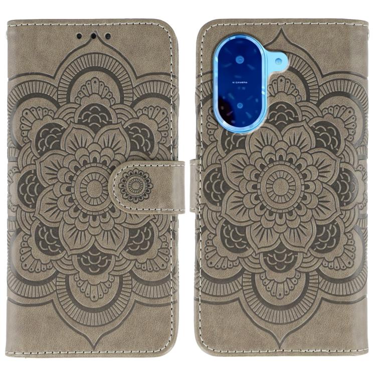 Sun Mandala Embossing Pattern Phone Leather Case