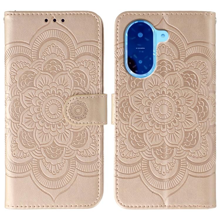 Sun Mandala Embossing Pattern Phone Leather Case