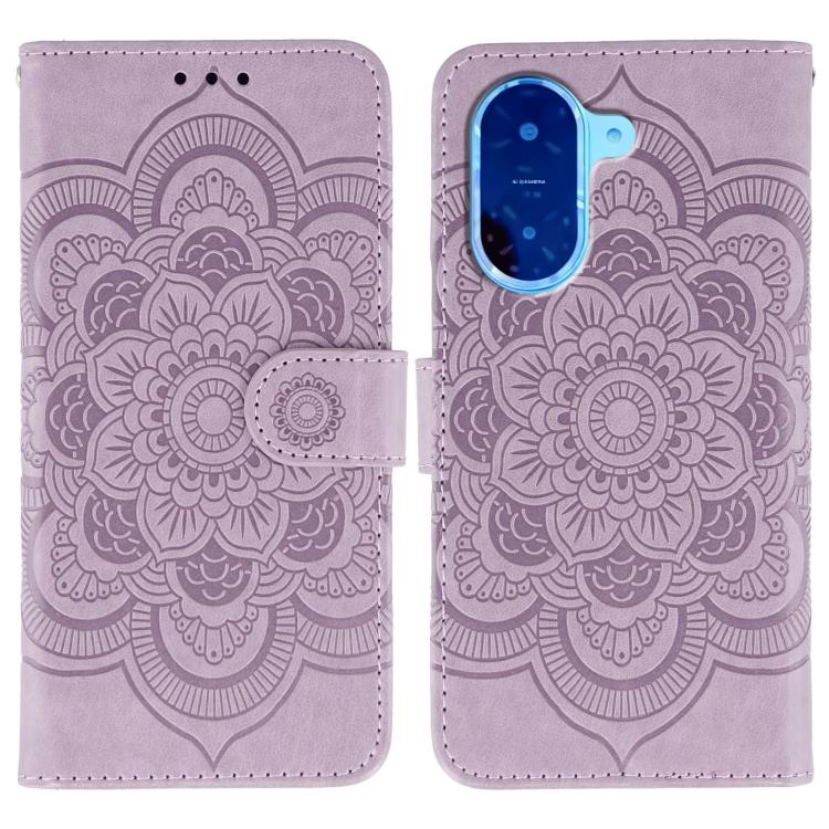 Sun Mandala Embossing Pattern Phone Leather Case
