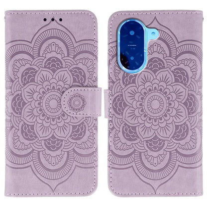 Sun Mandala Embossing Pattern Phone Leather Case
