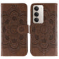 Sun Mandala Embossing Pattern Phone Leather Case