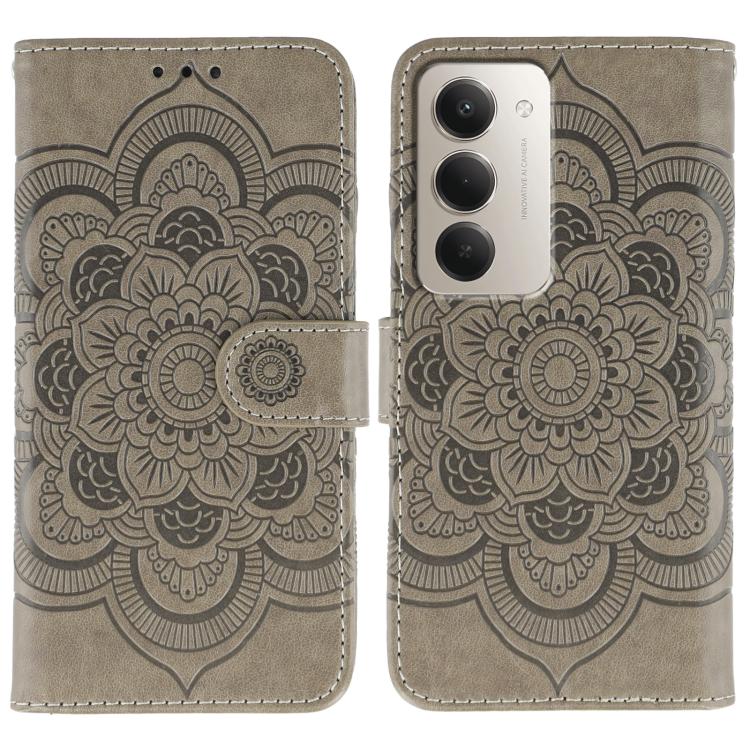 Sun Mandala Embossing Pattern Phone Leather Case