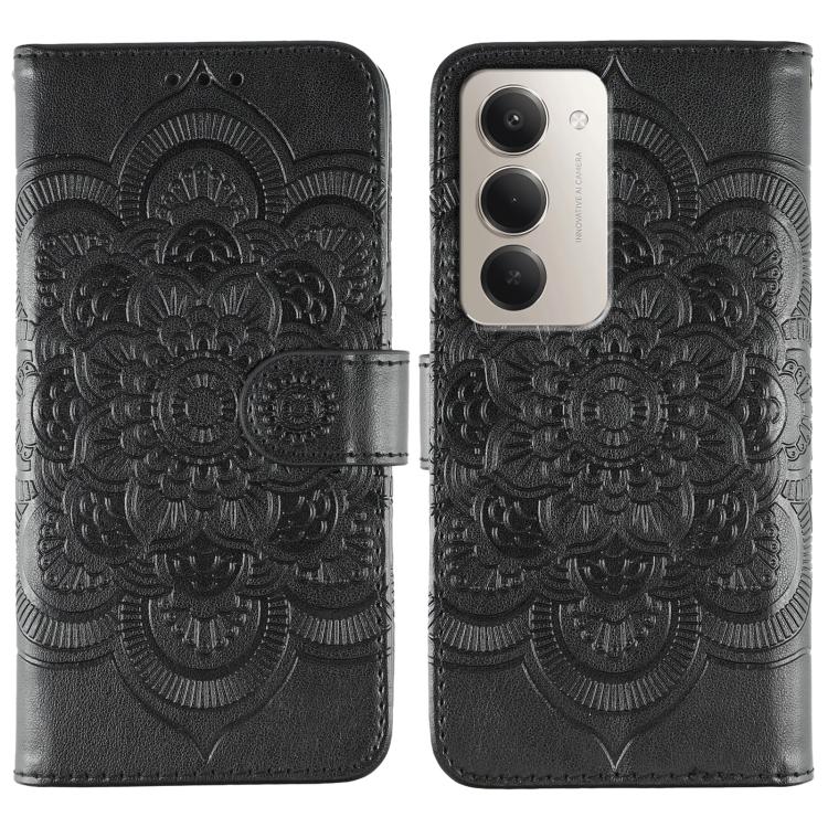 Sun Mandala Embossing Pattern Phone Leather Case