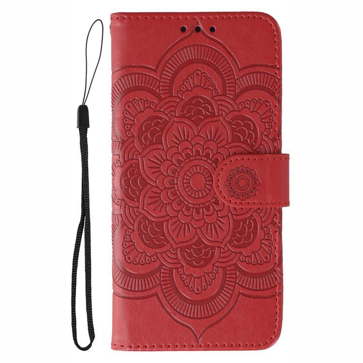 Sun Mandala Embossing Pattern Phone Leather Case