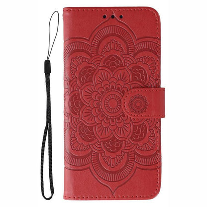Sun Mandala Embossing Pattern Phone Leather Case