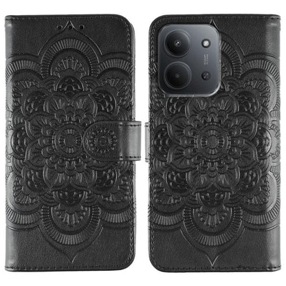 Sun Mandala Embossing Pattern Phone Leather Case