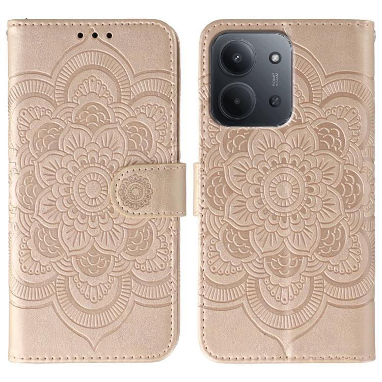Sun Mandala Embossing Pattern Phone Leather Case