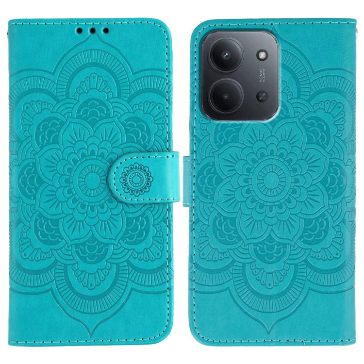 Sun Mandala Embossing Pattern Phone Leather Case