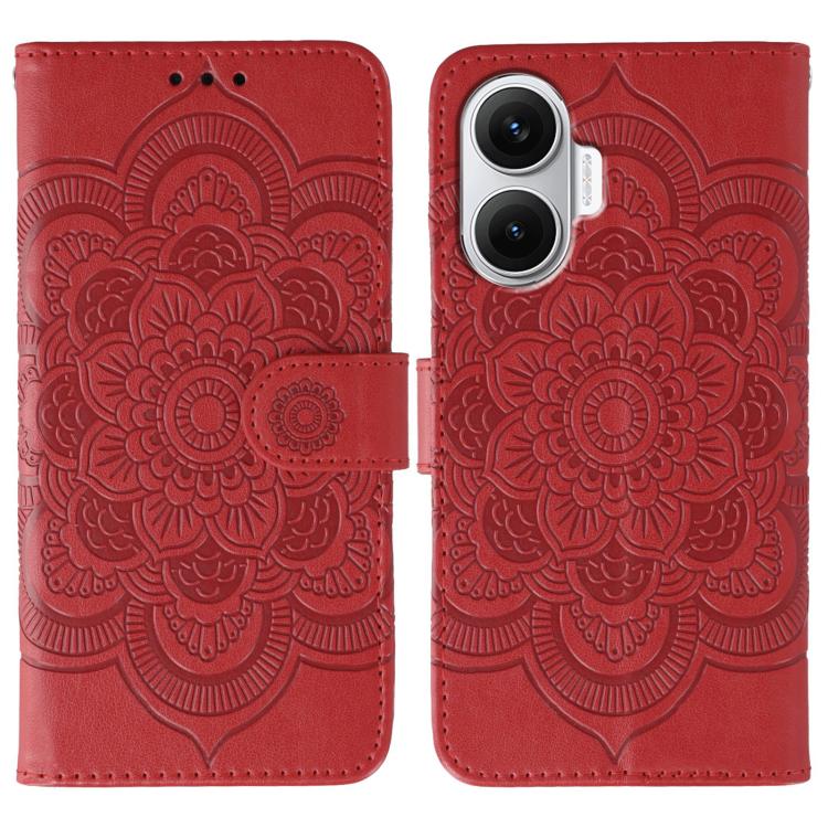Sun Mandala Embossing Pattern Phone Leather Case