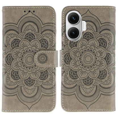 Sun Mandala Embossing Pattern Phone Leather Case