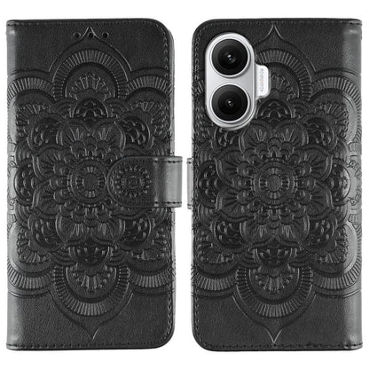 Sun Mandala Embossing Pattern Phone Leather Case