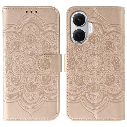 Sun Mandala Embossing Pattern Phone Leather Case