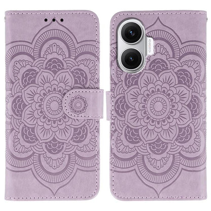Sun Mandala Embossing Pattern Phone Leather Case