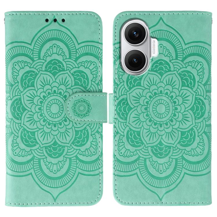 Sun Mandala Embossing Pattern Phone Leather Case