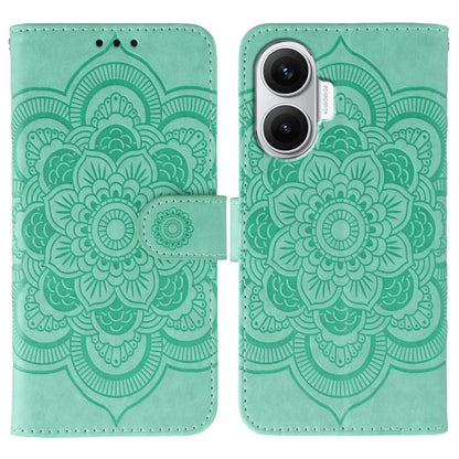Sun Mandala Embossing Pattern Phone Leather Case