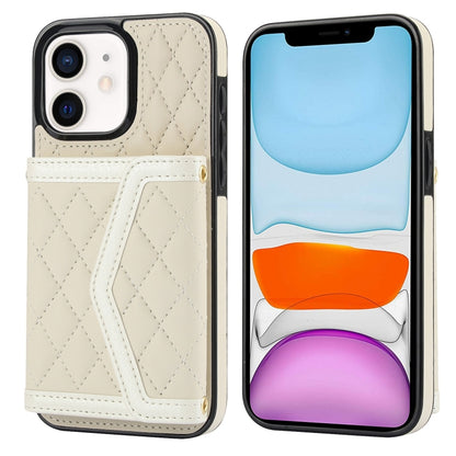 Splicing Rhombic Texture Card Bag Phone Case with Long Lanyard, For iPhone 12 Pro Max, For iPhone 12 mini, For iPhone 11 Pro Max, For iPhone 11
