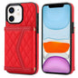 Splicing Rhombic Texture Card Bag Phone Case with Long Lanyard, For iPhone 12 Pro Max, For iPhone 12 mini, For iPhone 11 Pro Max, For iPhone 11