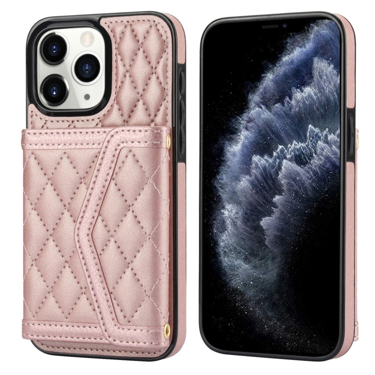 Splicing Rhombic Texture Card Bag Phone Case with Long Lanyard, For iPhone 12 Pro Max, For iPhone 12 mini, For iPhone 11 Pro Max, For iPhone 11