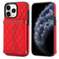 Splicing Rhombic Texture Card Bag Phone Case with Long Lanyard, For iPhone 12 Pro Max, For iPhone 12 mini, For iPhone 11 Pro Max, For iPhone 11